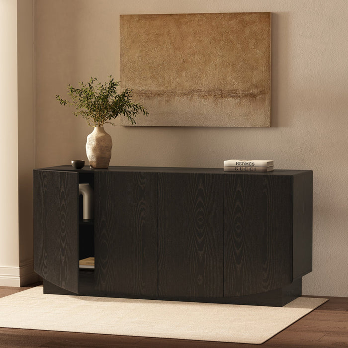 Ardea Contemporary 60\" Sideboard in Black Buffet 