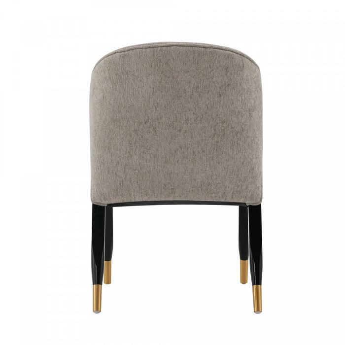 Ola Modern Wood Chenille Dining Chair in Stone - Set of 2 