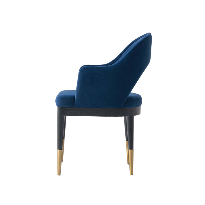 Carrington and Rockaway Modern Industry Chic 5-Piece Dining Set in Midnight Blue and Natural 