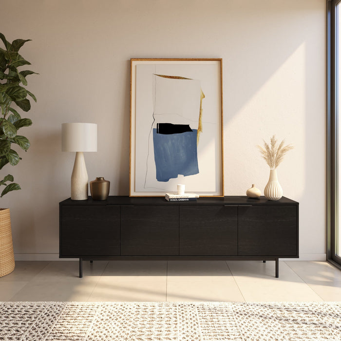 Nordika Hamilton 70\" TV Stand with 4 Storage Cabinets - Black 