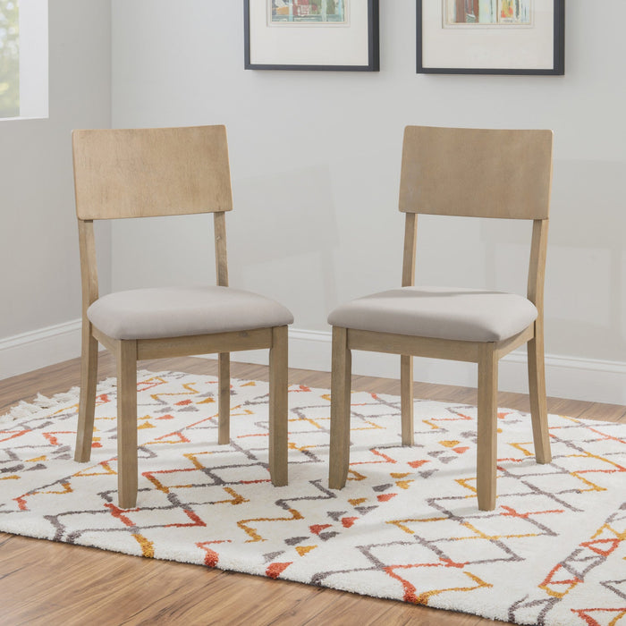 Jorissen Grey Linen-Look Fabric Dining Chair - Set of 2