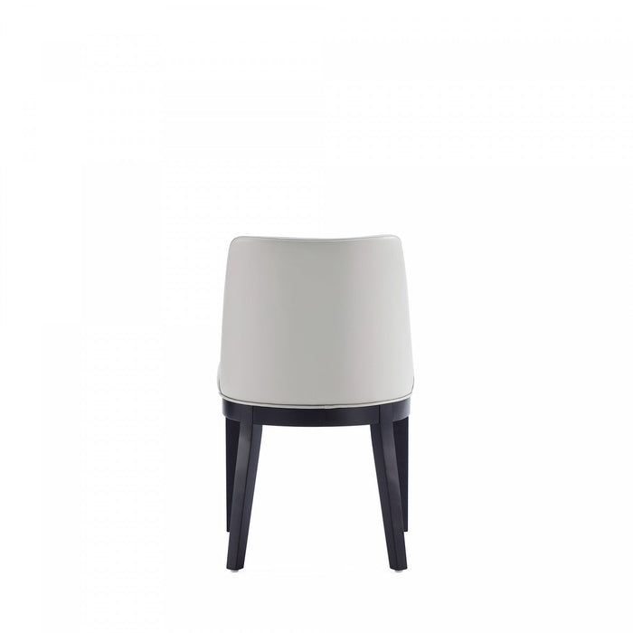 Gansevoort Modern Wood Vegan Leather Dining Chair in Light Gray - Set of 4 