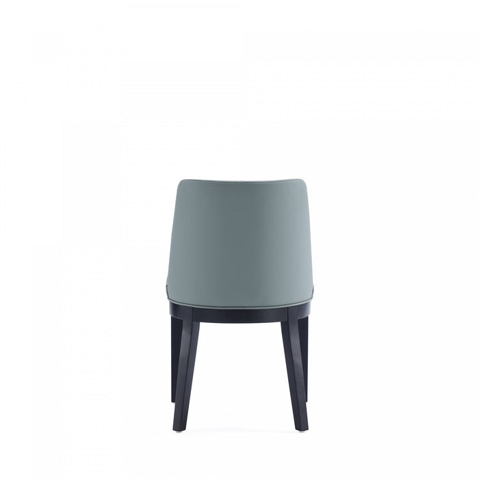 Gansevoort Modern Wood Vegan Leather Dining Chair in Pewter - Set of 4 