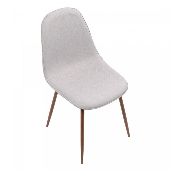 LumiSource Pebble Grey Fabric Mid-Century Modern Dining Accent Chair - Set of 2