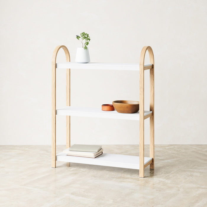 Umbra Modern Bellwood 3-Shelf Bookcase - White and Natural