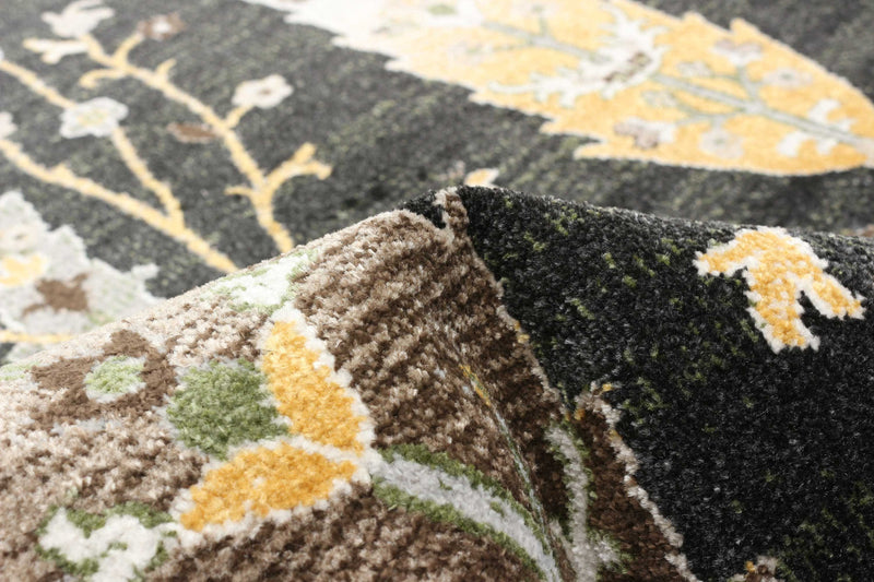 Pine Black Machine Washable Area Rug - 3'0\" x 5'0\"