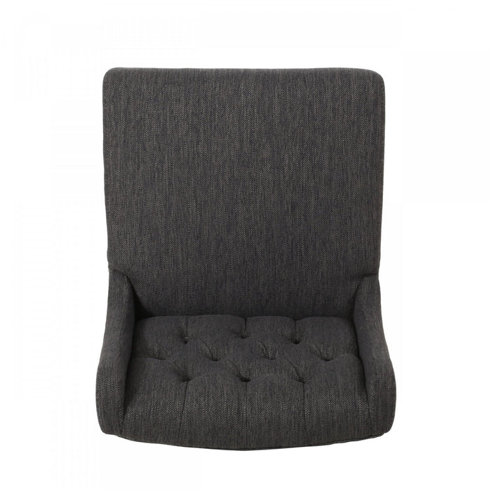 Bruce 30.5\" Counter Height Bar Stools Set Of 2 With Metal Legs And Fabric Upholstery - Charcoal Grey 