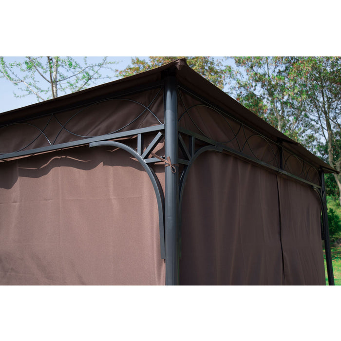 Outsunny 10x10ft Steel Garden Gazebo Patio Canopy Outdoor Event Party Tent Backyard Sun Shelter With