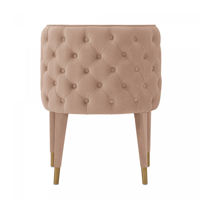 Maya Modern Velvet Dining Chair in Nude - Set of 2 