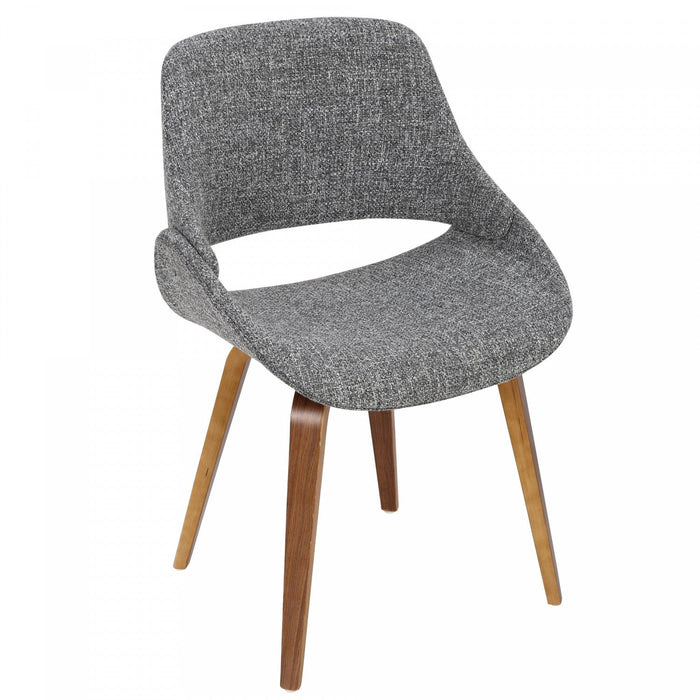 LumiSource Fabrico Grey Fabric Mid-Century Modern Dining Accent Chair - Set of 2