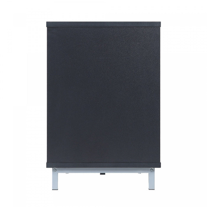 Brighton Modern 2-Piece Electric Fireplace in Black and Onyx 