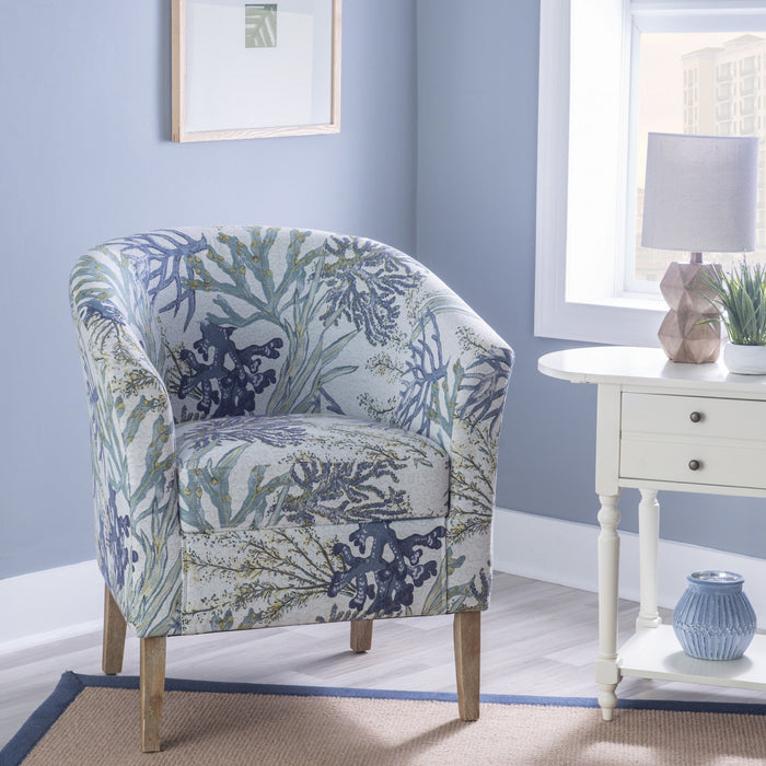 Simon Fabric Oceanside Accent Chair - Grey