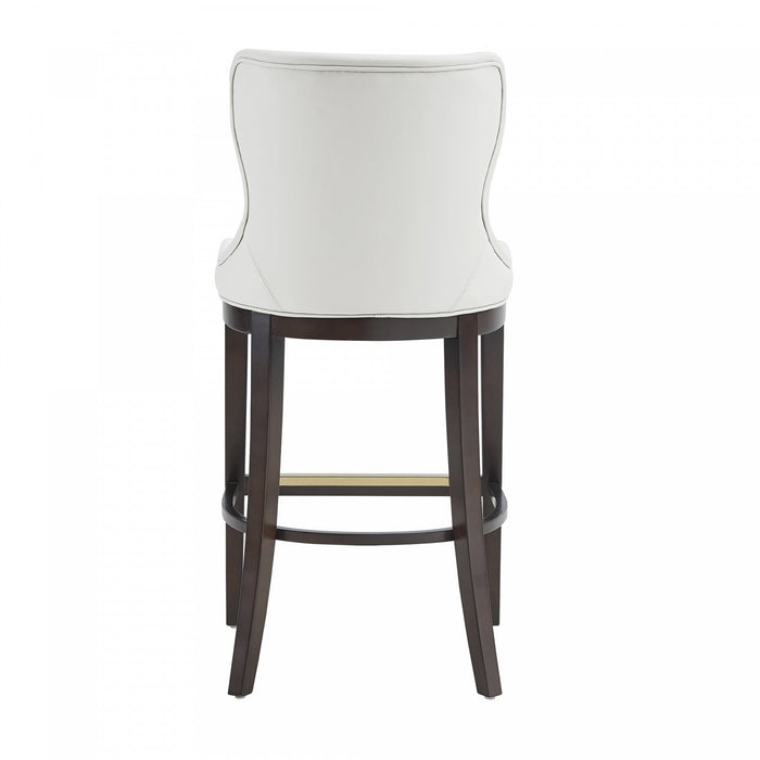 Blair Modern Wood Upholstered Barstool in White - Set of 2 Bar Stool 