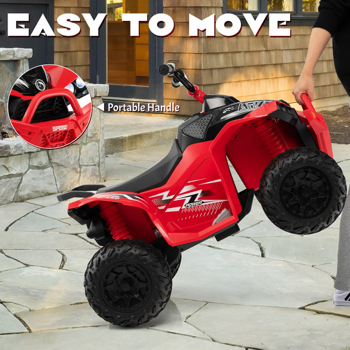 Costway 12v Battery Powered Kids Ride On Atv Electric 4-wheeler Quad Car With Mp3 & Light