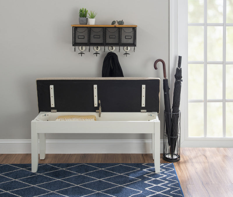 Jane Fabric Storage Dining Bench - Brown