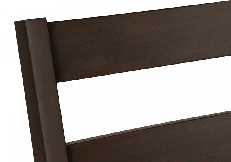 Dining Chair Set of 2 Kitchen Dining Room Brown Leather-Look Brown Solid Wood Transitional