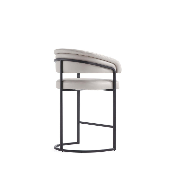 Augusta Modern Metal Upholstered Counter Stool in Light Gray - Set of 3 