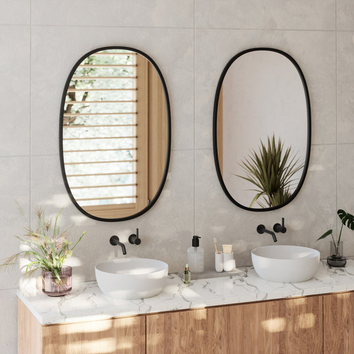 Umbra Hub Oval 24\" x 36\" Wall Mirror - Black