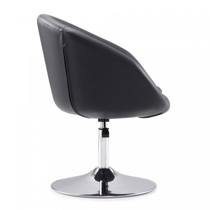 Hopper Modern Upholstered Swivel Lounge Chair in Black - Set of 2 Accent Chair 