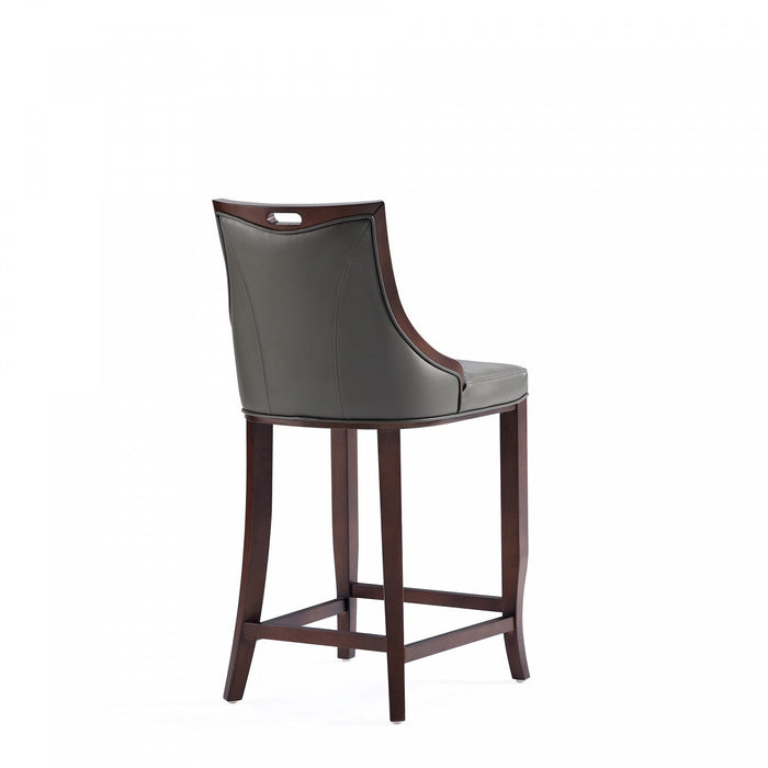 Emperor Traditional Wood Upholstered Barstool in Graphite - Set of 3 