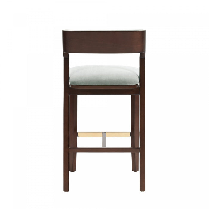 Patricia Modern Wood Upholstered Barstool in White Glacier Bar Stool 