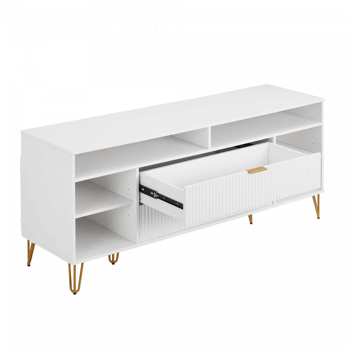 Dumbo Modern 63\" Fluted TV Stand in White 