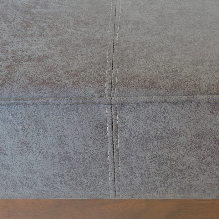 Harrison Large Ottoman Coffee Table with Faux Leather and Storage Function - Grey 