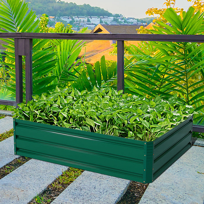 Costway 40"x32" Patio Raised Garden Bed Vegetable Flower Plant Dark Green New