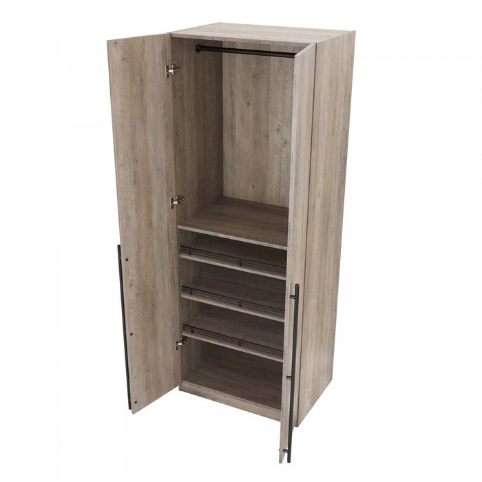 Lee Modern 32\" Wardrobe Closet in Rustic Gray Armoire 