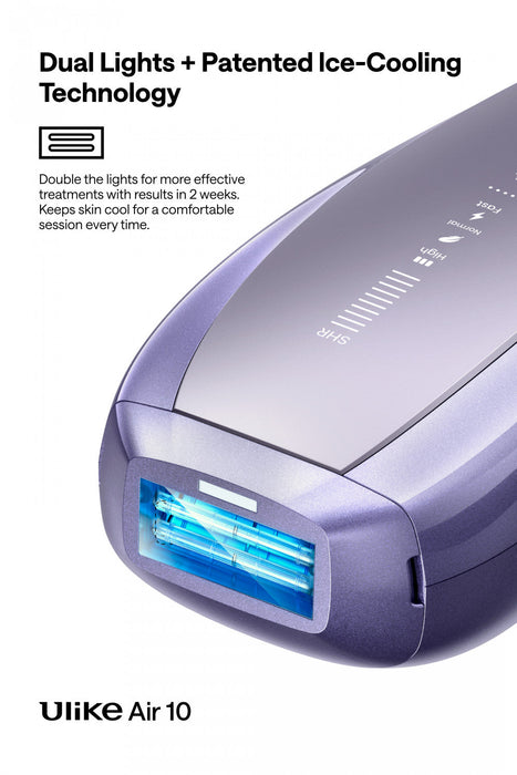 Ulike Air 10 IPL Laser Hair Removal Device - Dual Lights, SHR Mode & Ice Cooling - Purple