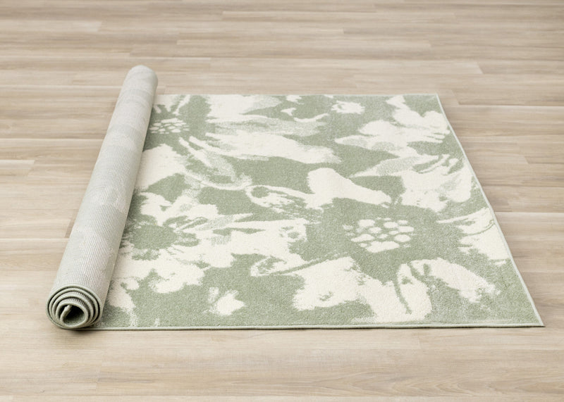 Ellis Floral Green Cream Area Rug - 7'10\" x 10'6\"