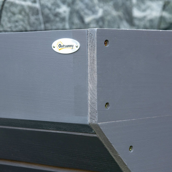Outsunny Elevated Planter Box With Legs Wood Raised Garden Bed With Non-woven Fabric, Elevated Plant