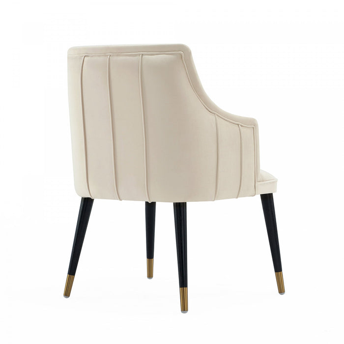 Eda Modern Wood Armchair in Cream Dining Chair 