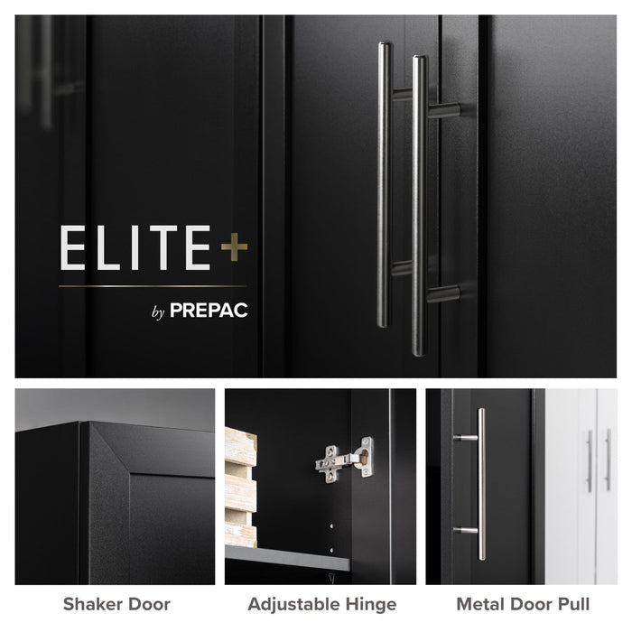Elite Accent Storage Cabinet with Panel Doors & 3 Shelves - Black