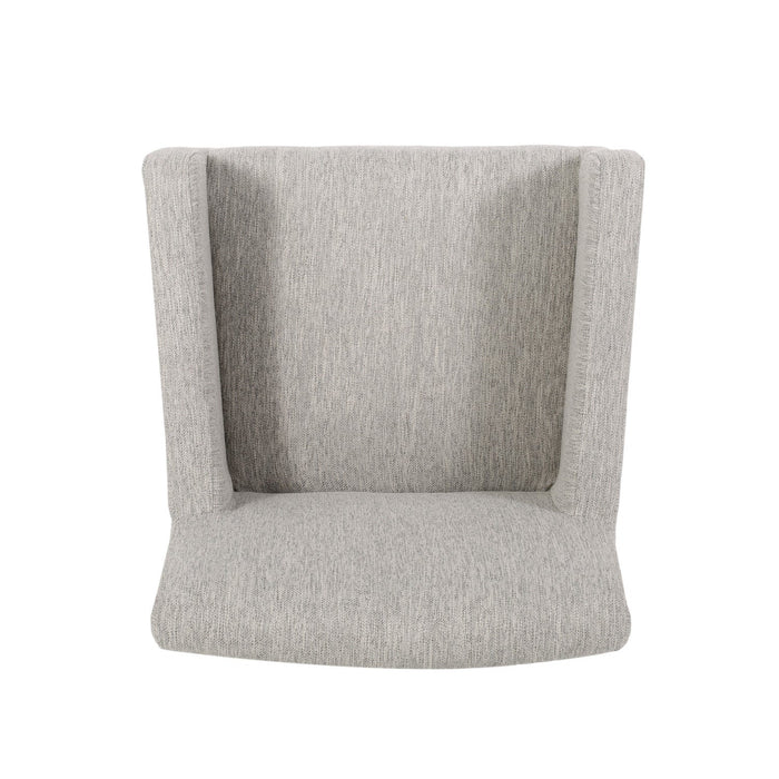 Griffith 26\" Seat Height Counter Stools Set Of 2 With Upholstered Fabric And Solid Wood Legs - Light Grey 