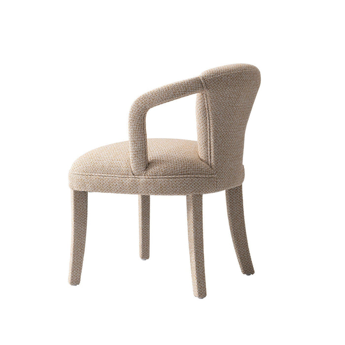 Palmer Mid-Century Modern Upholstered Tweed Armchair in Gold Dust Dining Chair 