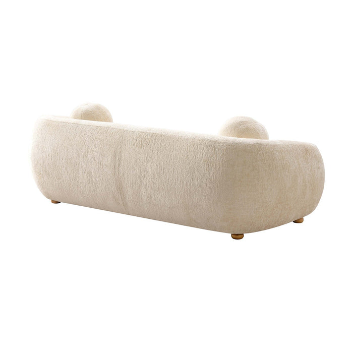 Tribeca Mid-Century Modern 86\" Chenille Sofa in Cream 