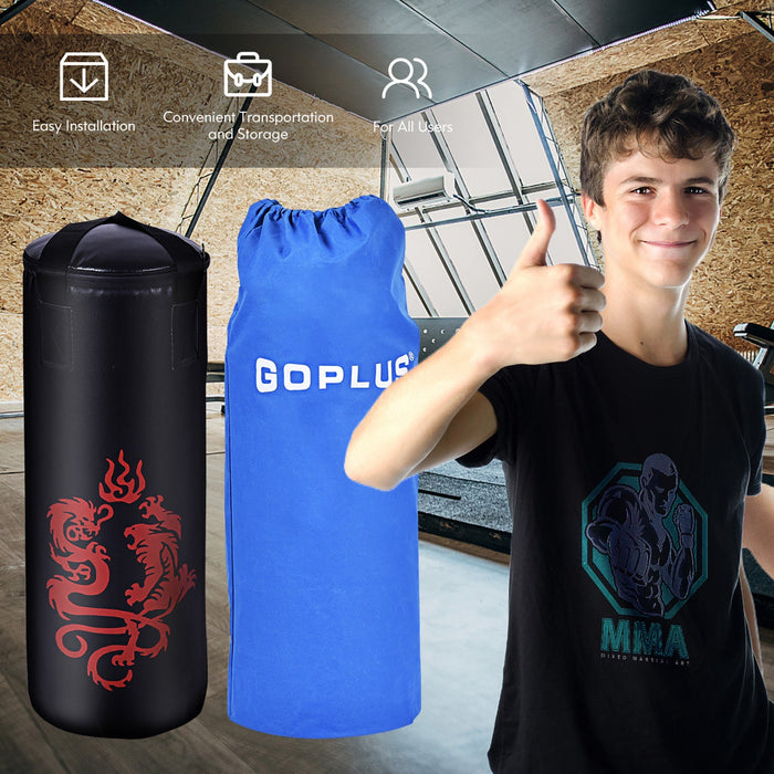 Goplus 40lbs Filled Punching Boxing Suit W/sandbag Gloves Rucksack Hook Jump Rope