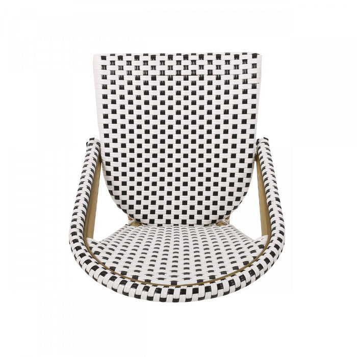 Julien Faux Ratten and Aluminum French Bistro Chairs, Set of 2 - Black and White 