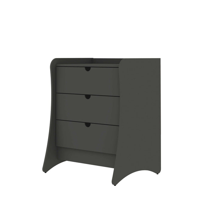 Coney Mid-Century Modern 3-Piece Dresser Set in Charcoal Gray 