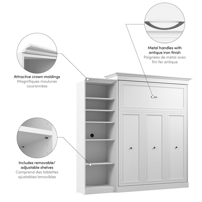 Bestar Versatile Queen Murphy Bed with Closet Organizer (92 W) - White