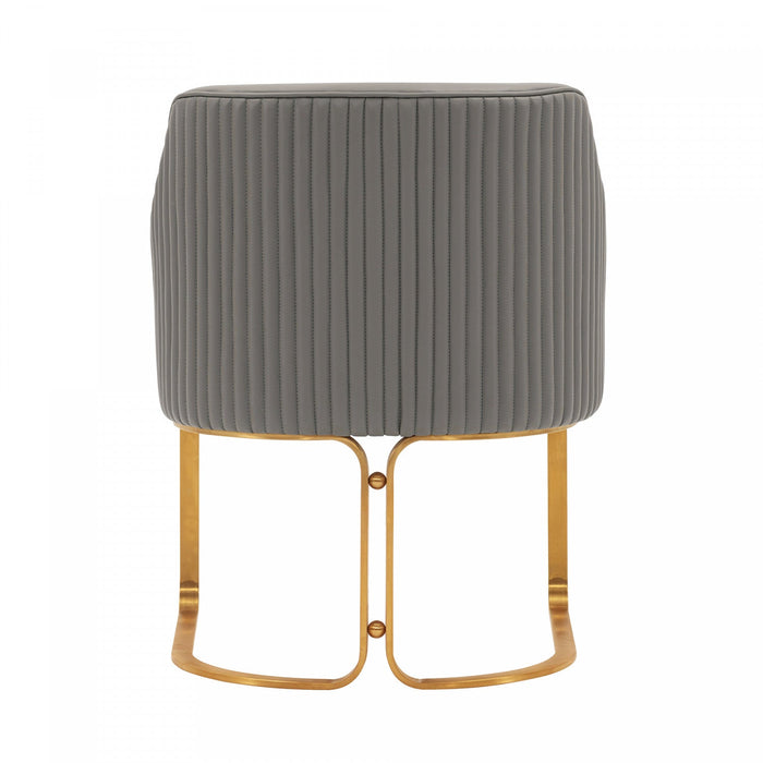 Raya Modern Wood Vegan Leather Dining Chair in Taupe - Set of 2 