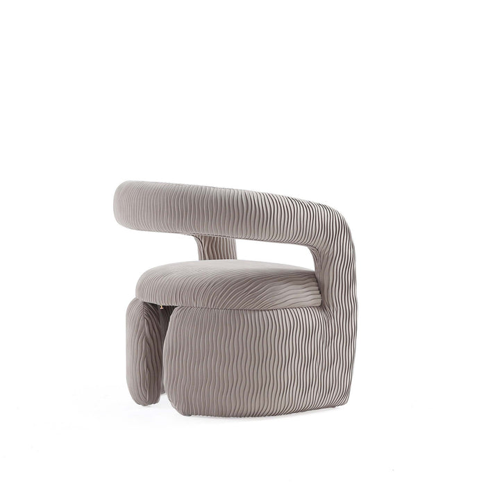 Corvette Mid-Century Modern Velvet Lounge Chair in Dove 