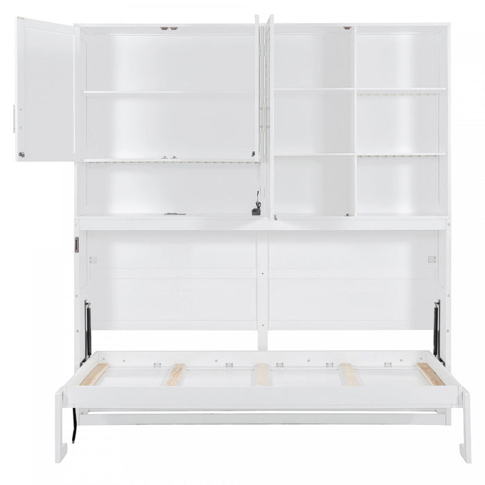 Ethan Space-Saving Murphy Bed with Storage and Foldable Design,Twin Size,White Twin Bed  