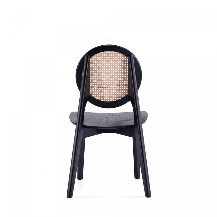 Versailles Industry Chic Wood Dining Chair in Black and Natural - Set of 4 