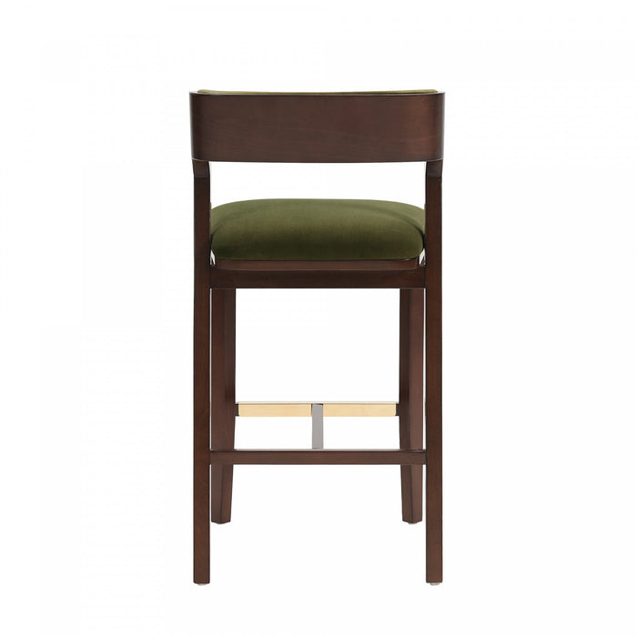 Patricia Modern Wood Upholstered Barstool in Turtle Green Bar Stool 