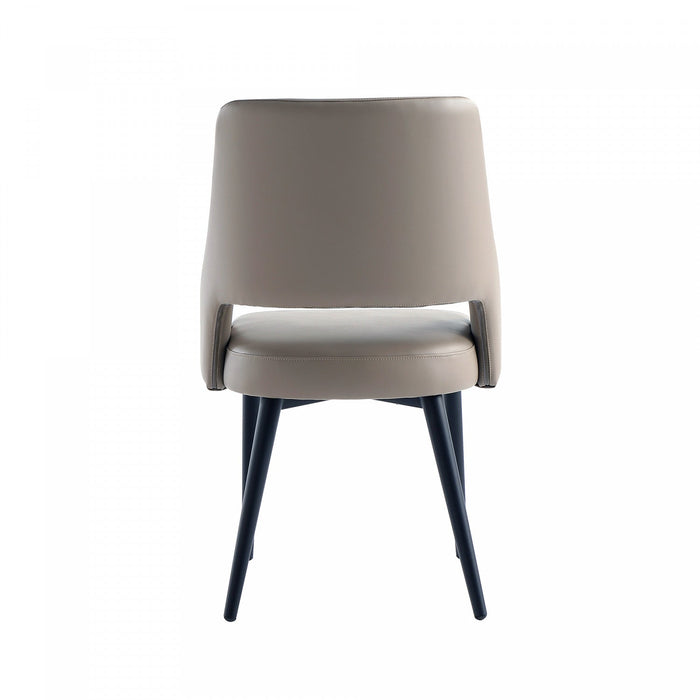 Tremont Modern Metal Vegan Leather Dining Chair in Taupe 