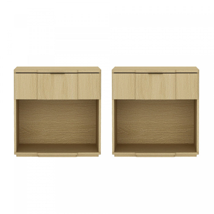 Clive Mid-Century Modern 22\" Nightstand in Natural Oak (1-Drawer) 
