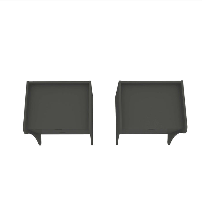 Coney Mid-Century Modern 20\" Nightstand in Charcoal Gray (2-Drawer) - Set of 2 