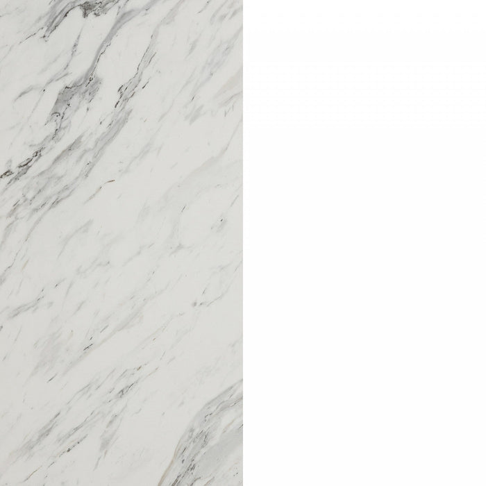 Myro Compact Kitchen Island With Storage - Faux White Marble And White 